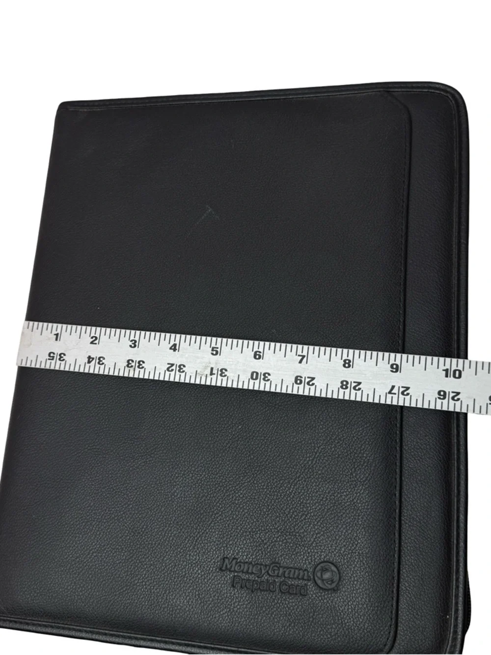 Leather Notepad Portfolio Organizer Zip Folder Black Money Gram Leeds Padfolio